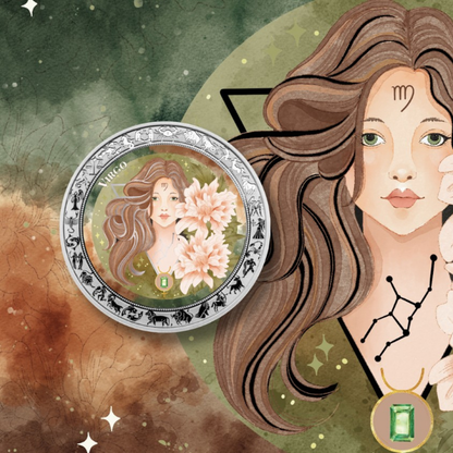 Virgo Aquarelle Zodiac series 1 Oz Silver Coin 2026 PopCoins