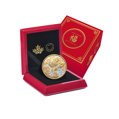 WATER DRAGON 5 Oz Silver Coin $50 Canada 2025