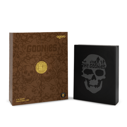 The Goonies Movie Poster Pure Silver Collectible packaging Agoro