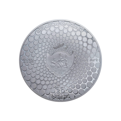 WHALE Dot Art 3 Oz Silver Coin $20 Palau 2021