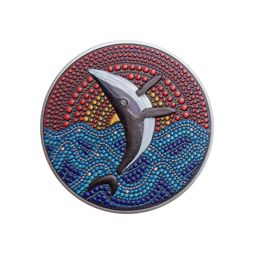 WHALE Dot Art 3 Oz Silver Coin $20 Palau 2021