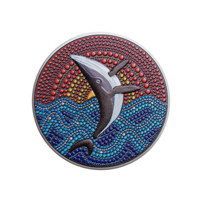 WHALE Dot Art 3 Oz Silver Coin $20 Palau 2021