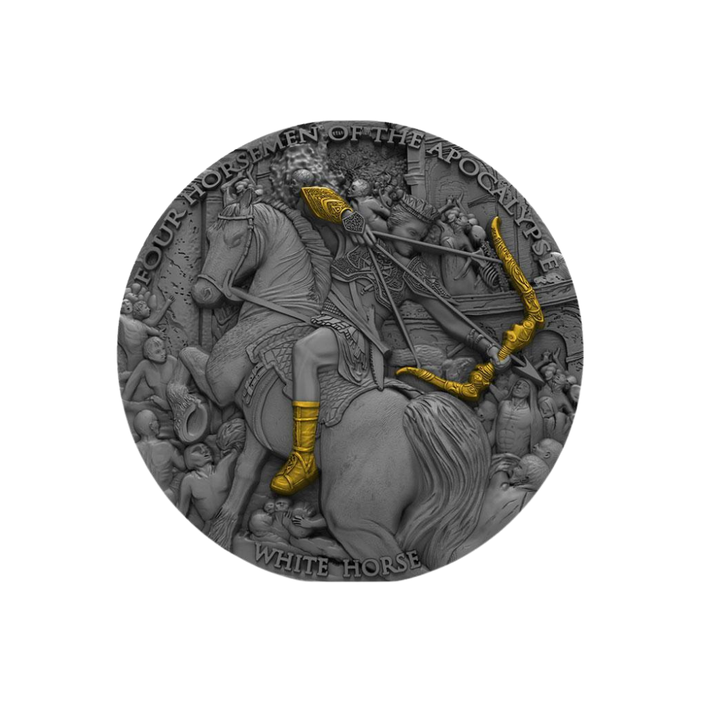 WHITE HORSE Four Horsemen of the Apocalypse 2 Oz Silver Coin $5 Niue 2018
