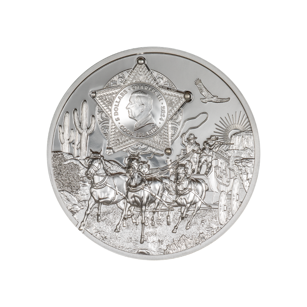 WILD WEST Legends 1 Oz Silver Coin $5 Cook Islands 2024