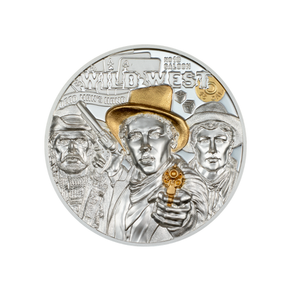 WILD WEST Legends 3 Oz Silver Coin $20 Cook Islands 2024
