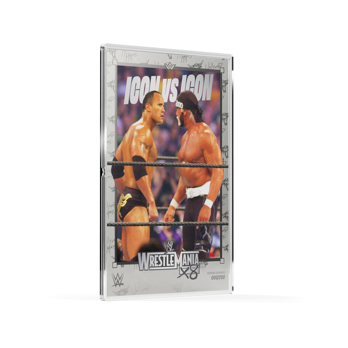 The Stare Down The Rock vs Hulk Hogan Silver Collectible Foil Agoro