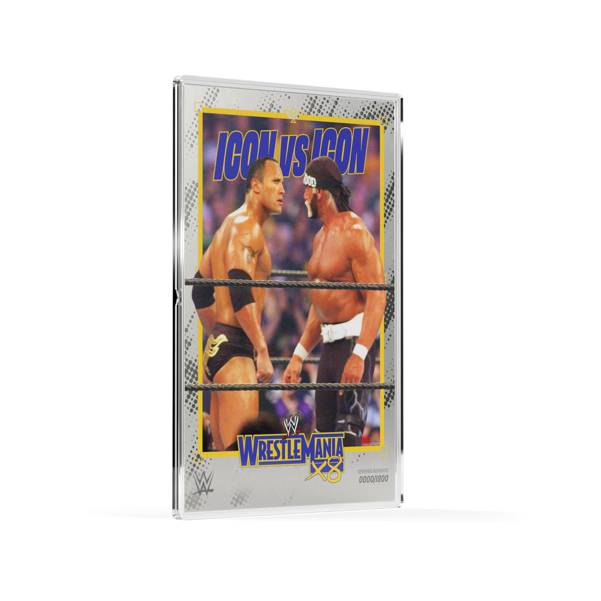 The Stare Down The Rock vs Hulk Hogan Silver Collectible Foil Agoro