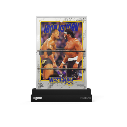 The Stare Down The Rock vs Hulk Hogan Silver Collectible Foil Agoro