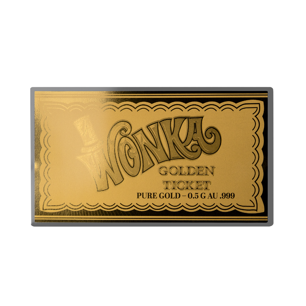 Willy Wonka Golden Ticket Gold Coin 2027 MDM
