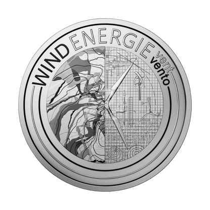 Wind Energy power of nature pulse of progress silver coin Swissmint 2023 reverse
