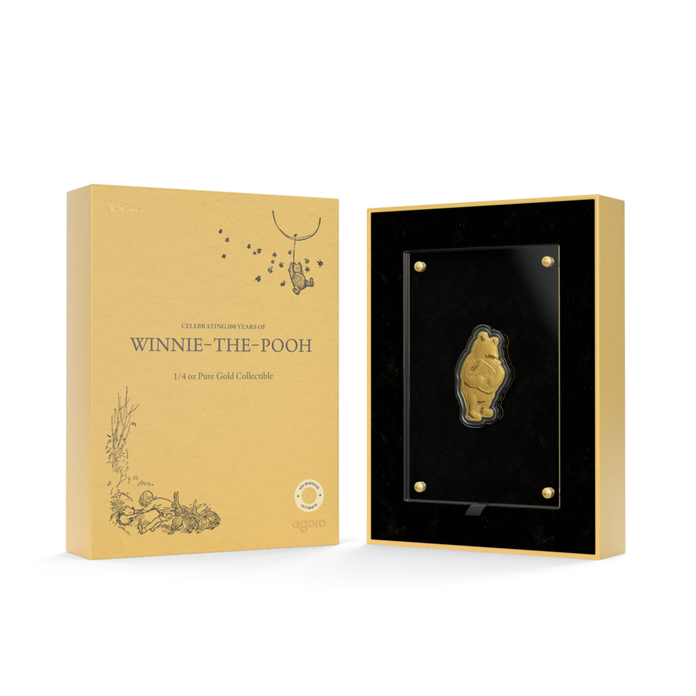 Winnie the Pooh Celebrating 100 Years 1/4 Oz Gold Collectible Coin AGORO