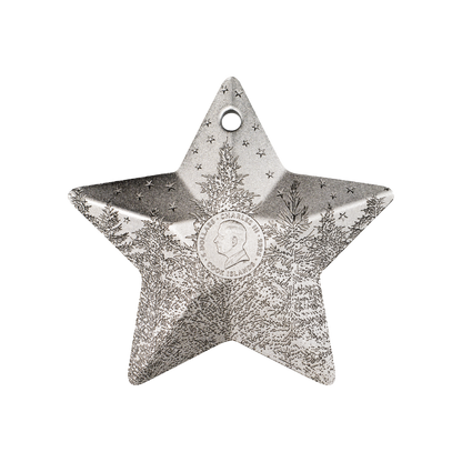 Winter Forest Holiday Ornament 1 Oz Silver Coin $5 Cook Islands 2025