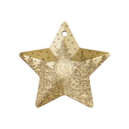 Winter Forest Holiday Ornament Gilded 1 Oz Silver Coin $5 Cook Islands 2025