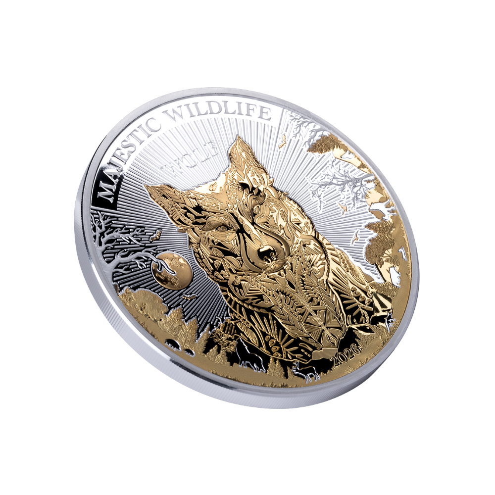Wolf Majestic Wildlife 5 Oz Silver Coin 2026 MDM