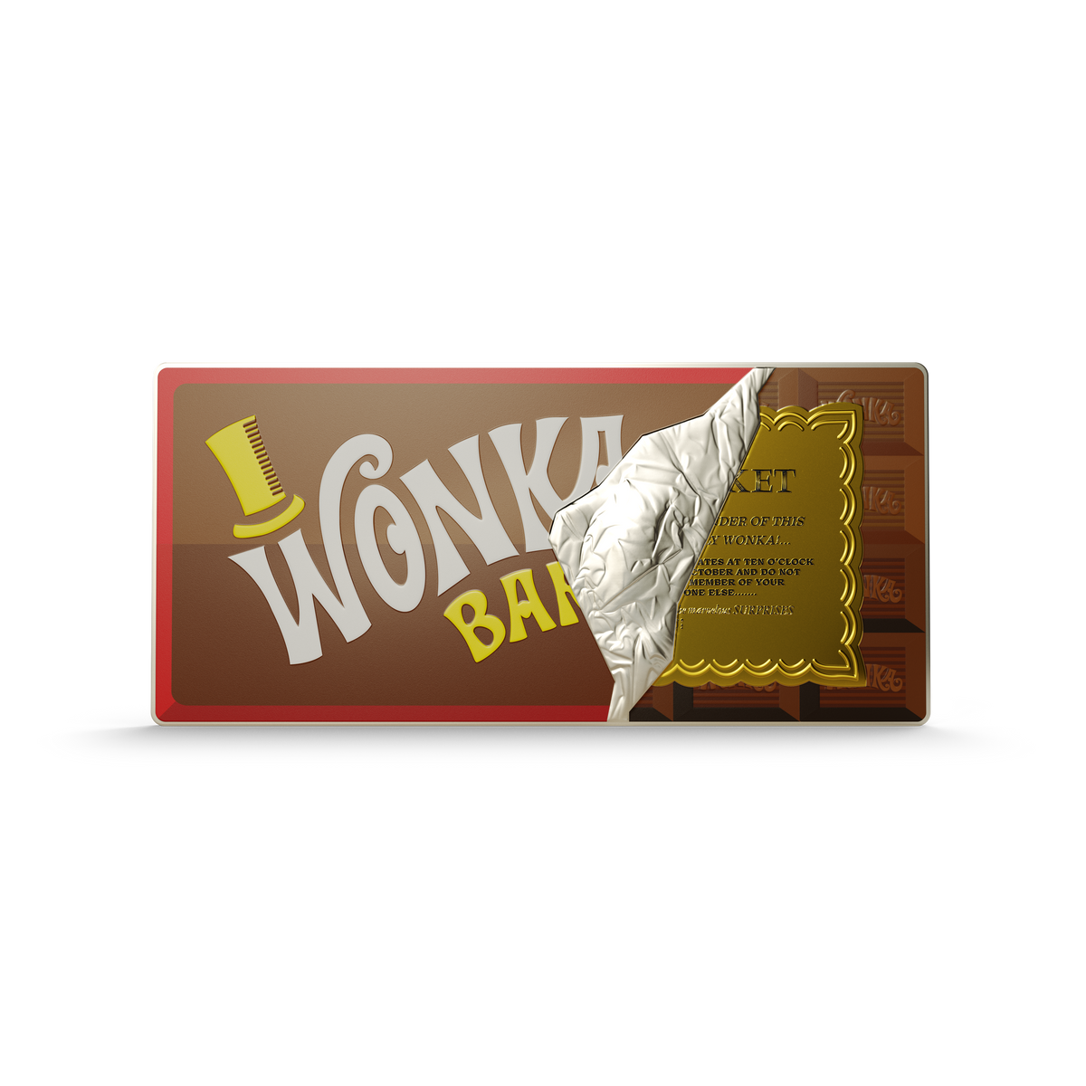 Willy Wonka & The Chocolate Factory Wonka Bar 20 Oz Silver Collectible agoro