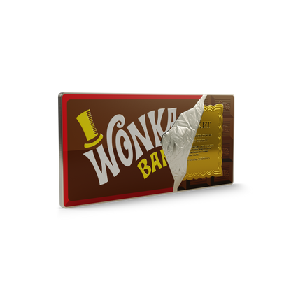 Willy Wonka & The Chocolate Factory Wonka Bar 20 Oz Silver Collectible agoro