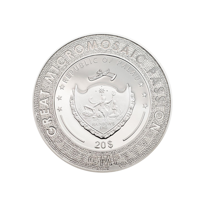 YOUNG GIRL IN GREEN Tamara de Lempicka Great Micromosaic Passion 3 Oz Silver Coin $20 Palau 2021