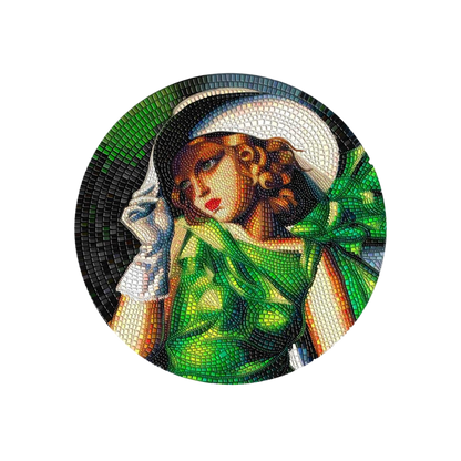 YOUNG GIRL IN GREEN Tamara de Lempicka Great Micromosaic Passion 3 Oz Silver Coin $20 Palau 2021
