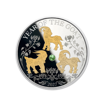 Year of the Goat 1 Oz Silver Coin With Pearl 2027 MDM