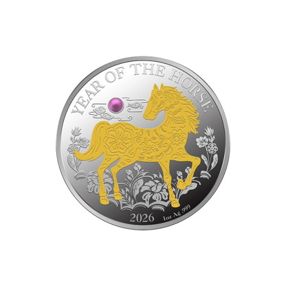 Year of the Horse 1 Oz Silver with Pearl 2026