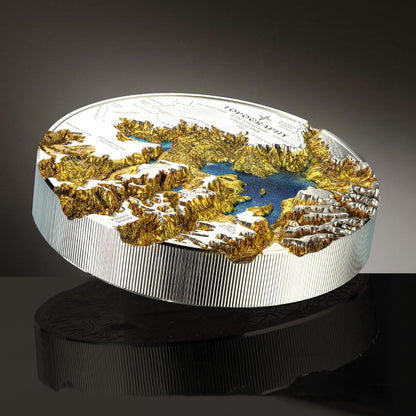 Yellowstone National Park Topography 5 Oz Silver Coin 2025