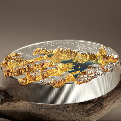 Yellowstone National Park Topography 5 Oz Silver Coin 2025