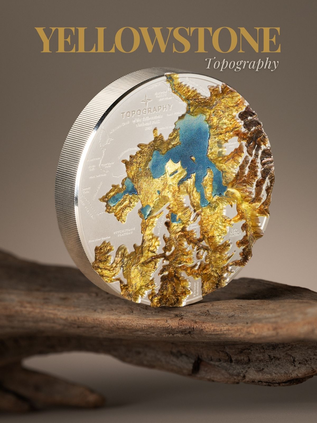 2025 Yellowstone National Park Topography 5 Oz Silver Coin - Parthava Coin