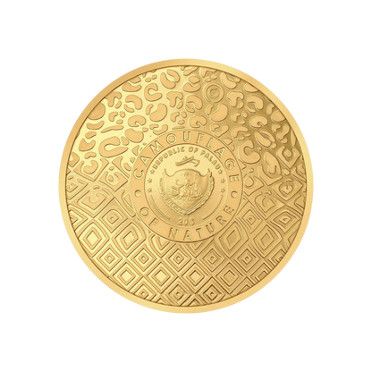 ZEBRA Camouflage of Nature Gilded 5 Oz Silver Coin $20 Palau 2023