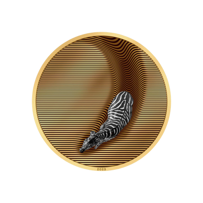 ZEBRA Camouflage of Nature Gilded 5 Oz Silver Coin $20 Palau 2023