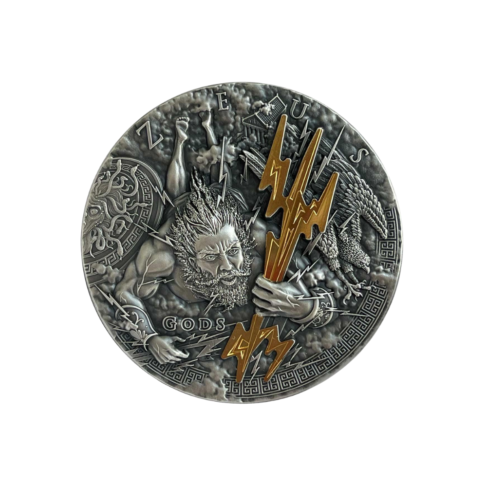 ZEUS Gods 2 Oz Silver Coin $2 Niue 2021