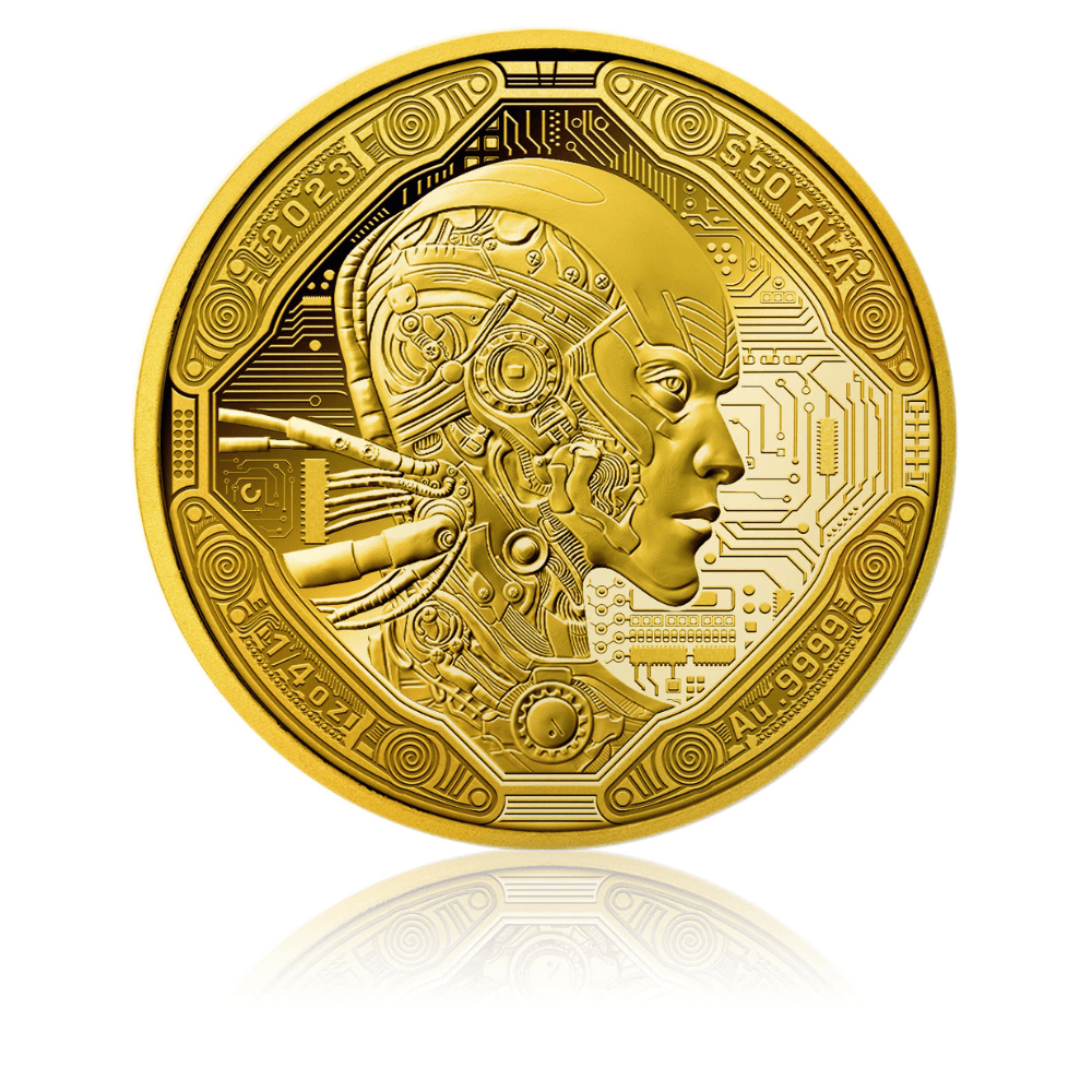 AI CYBORG Artificial Intelligence Gold Coin $50 Tala Samoa 2023 - PARTHAVA COIN