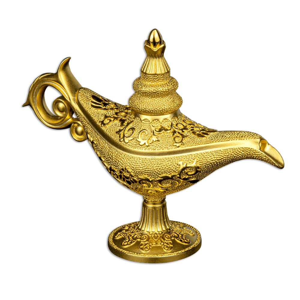 ALADDIN MAGIC LAMP 3D 5 Oz Silver Coin 250 Francs Djibouti 2023 - PARTHAVA COIN