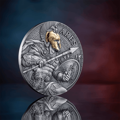 ARES Great Greek Mythology 2 Oz Silver Coin 2000 Francs Cameroon 2024 - PARTHAVA COIN