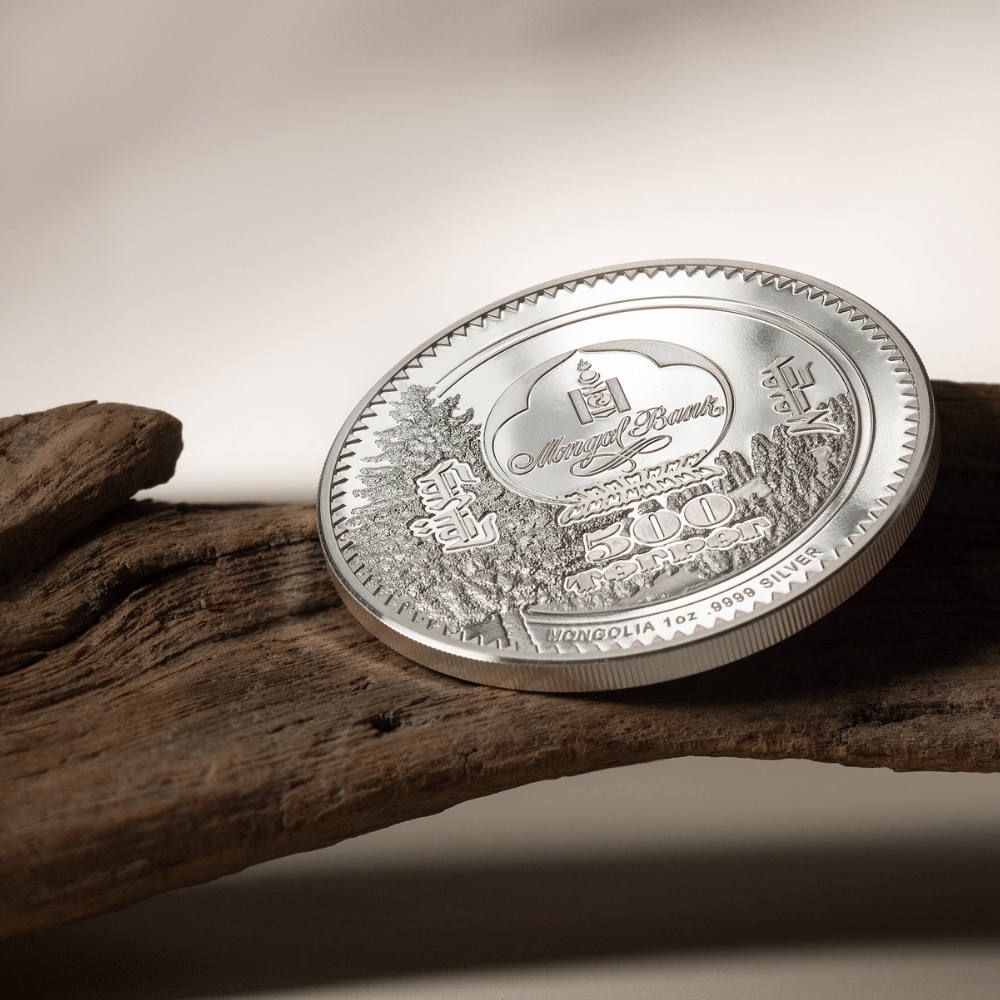 BEAR Woodland Spirit 1 Oz Silver Coin 500 Togrog Mongolia 2024 - PARTHAVA COIN