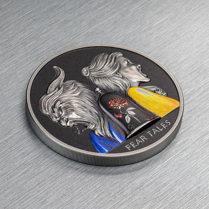 BEAUTY AND THE BEAST Fear Tales 2 Oz Silver Coin $10 Palau 2022 - PARTHAVA COIN