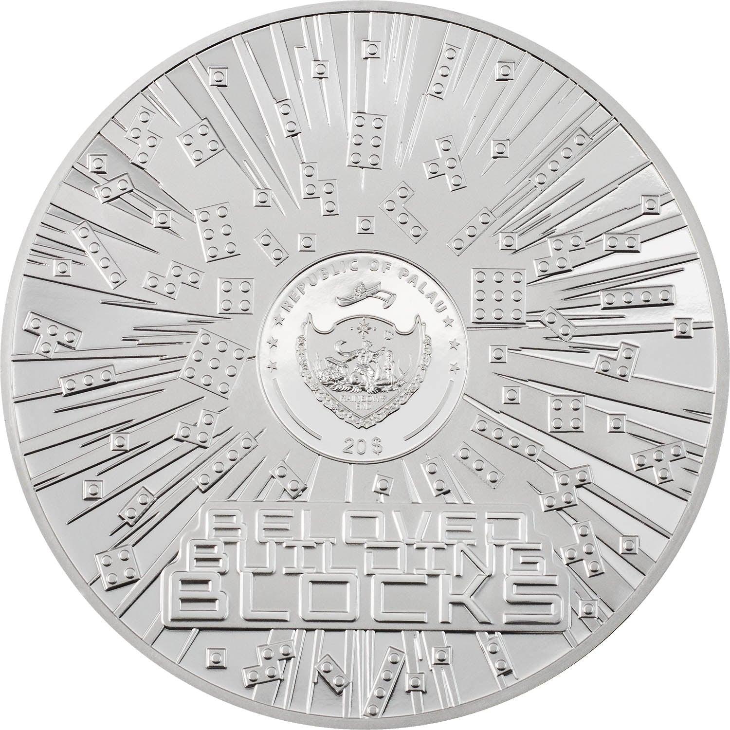 BENGAL TIGER Beloved Building Blocks 5 Oz Silver Coin $20 Palau 2022 - PARTHAVA COIN