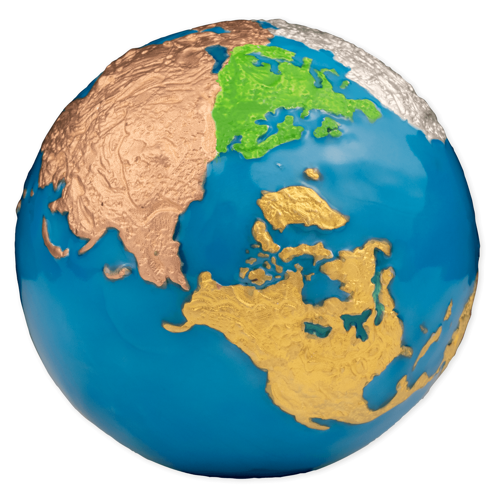 BLUE MARBLE Glow in the Dark Planet Earth 5 Oz Silver Coin $5 Barbados 2024 - PARTHAVA COIN