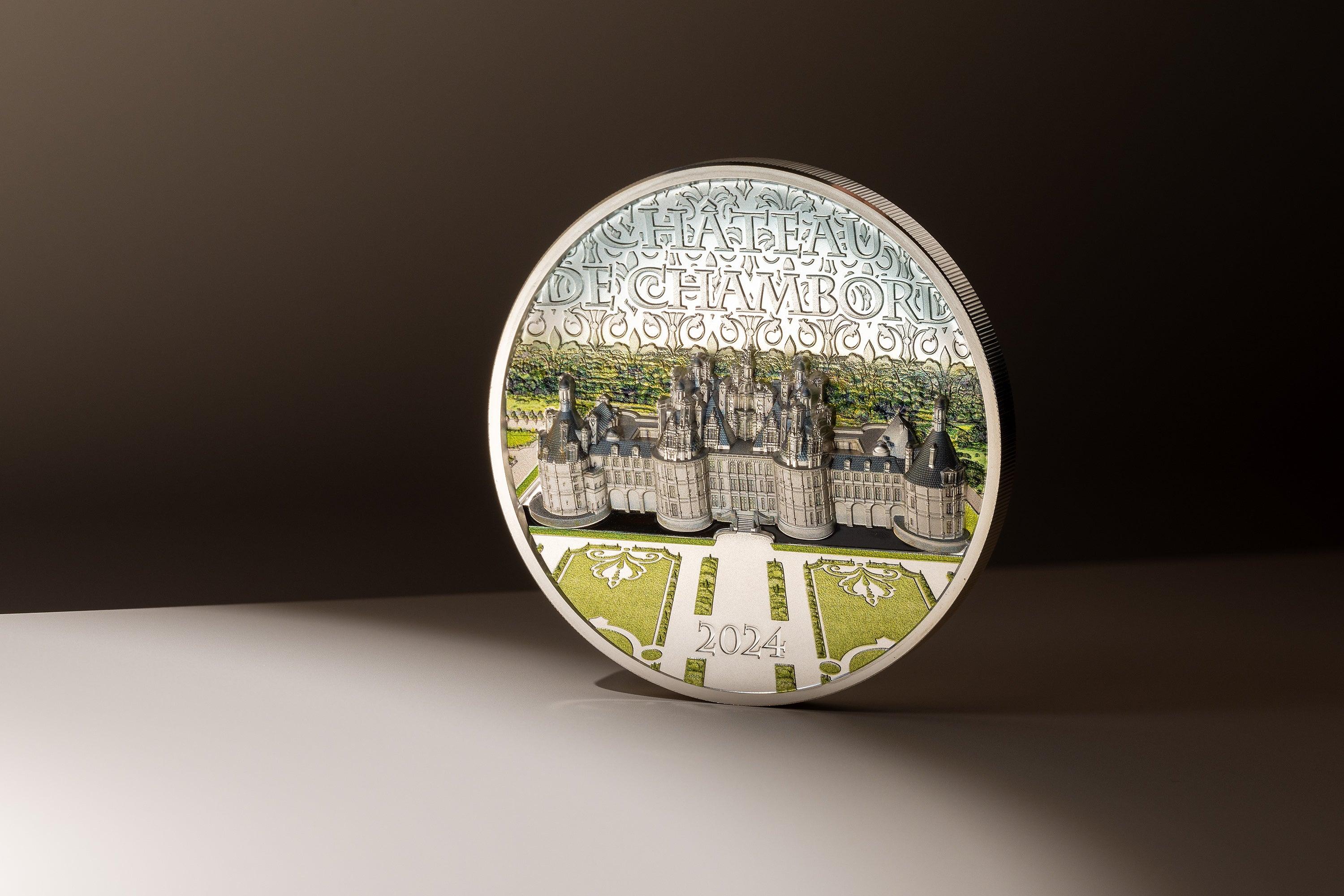 CHATEAU DE CHAMBORD 5 Oz Silver Coin $25 Cook Islands 2024 - PARTHAVA COIN