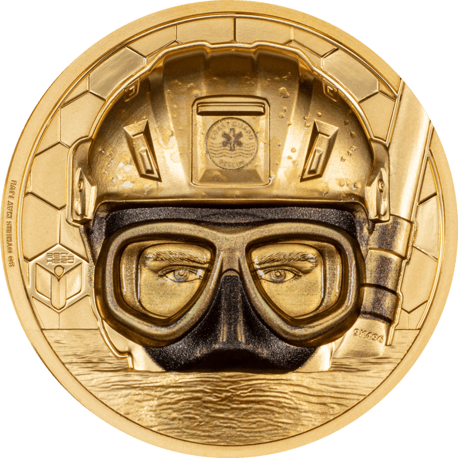 COAST GUARD Real Heroes 1 Oz Gold Coin $250 Cook Islands 2023 - PARTHAVA COIN