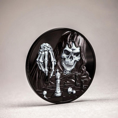 DARK CHECKMATE You Can't Cheat Death 3 Oz Silver Coin $20 Palau 2021 - PARTHAVA COIN