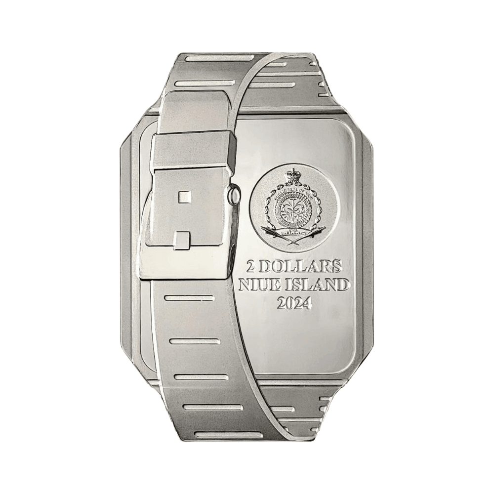DATABANK WATCH TechStalgic 2 Oz Silver Coin $2 Niue 2024 - PARTHAVA COIN