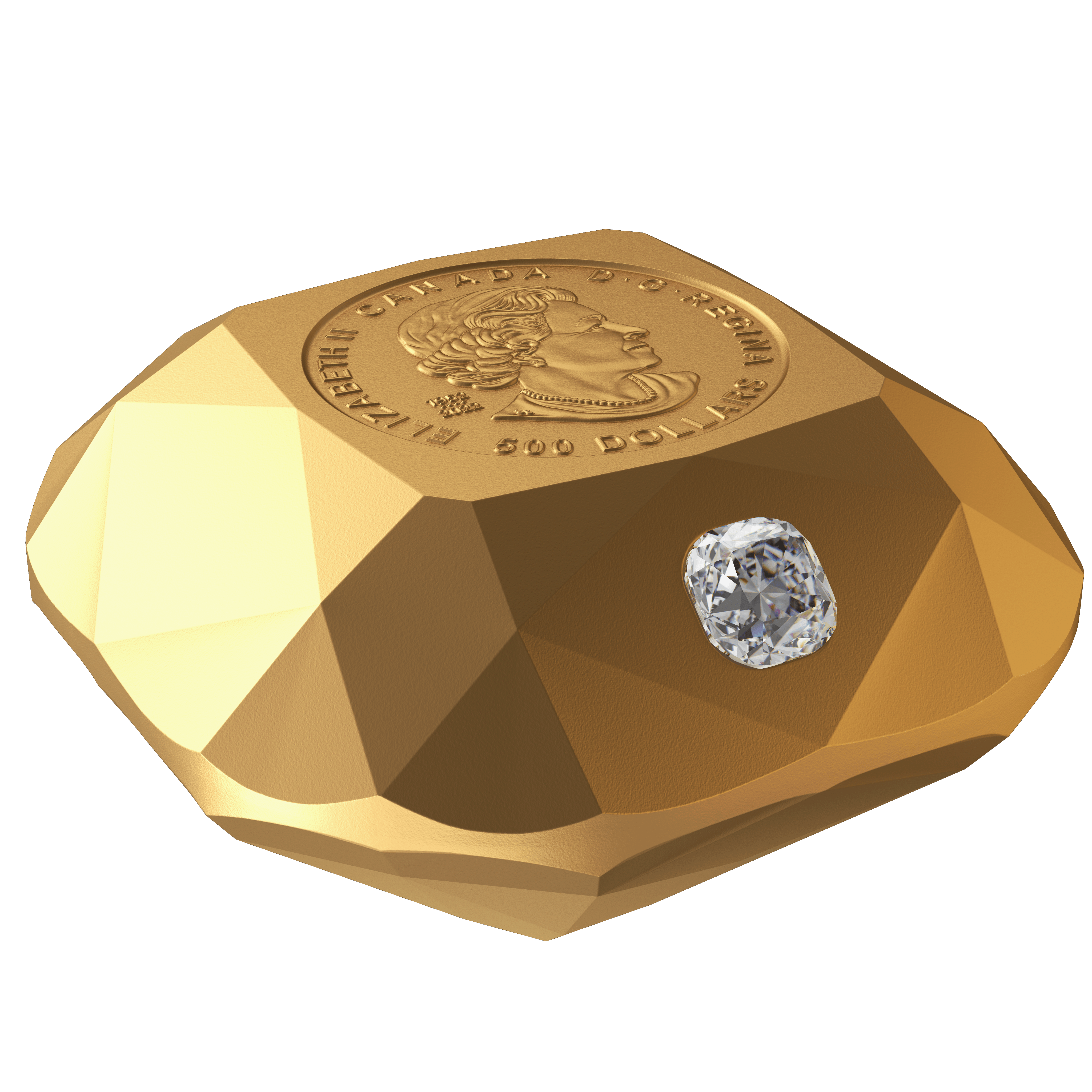 DE BEERS Ideal Cushion Diamond Pure Gold Coin $500 Canada 2024 - PARTHAVA COIN