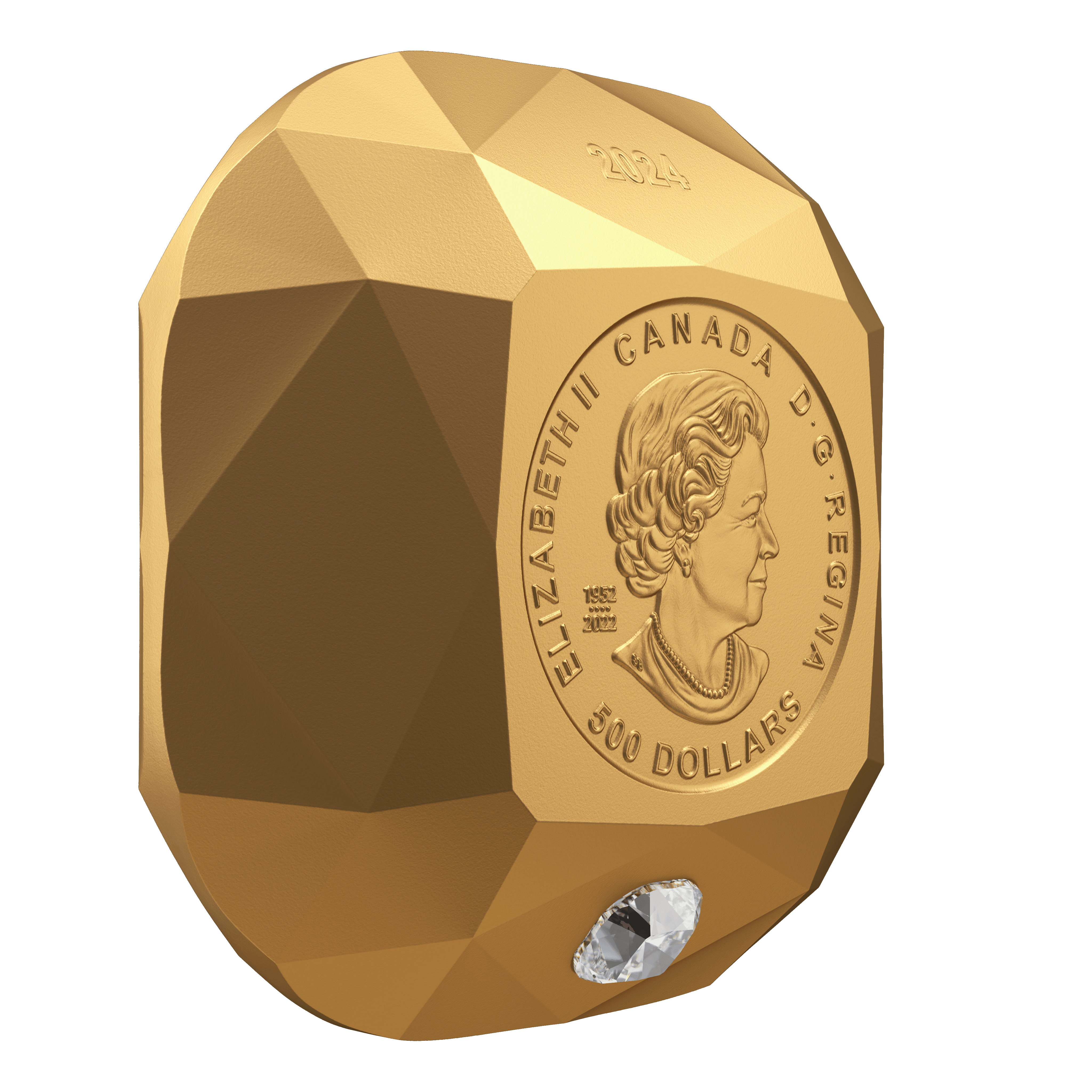 DE BEERS Ideal Cushion Diamond Pure Gold Coin $500 Canada 2024 - PARTHAVA COIN