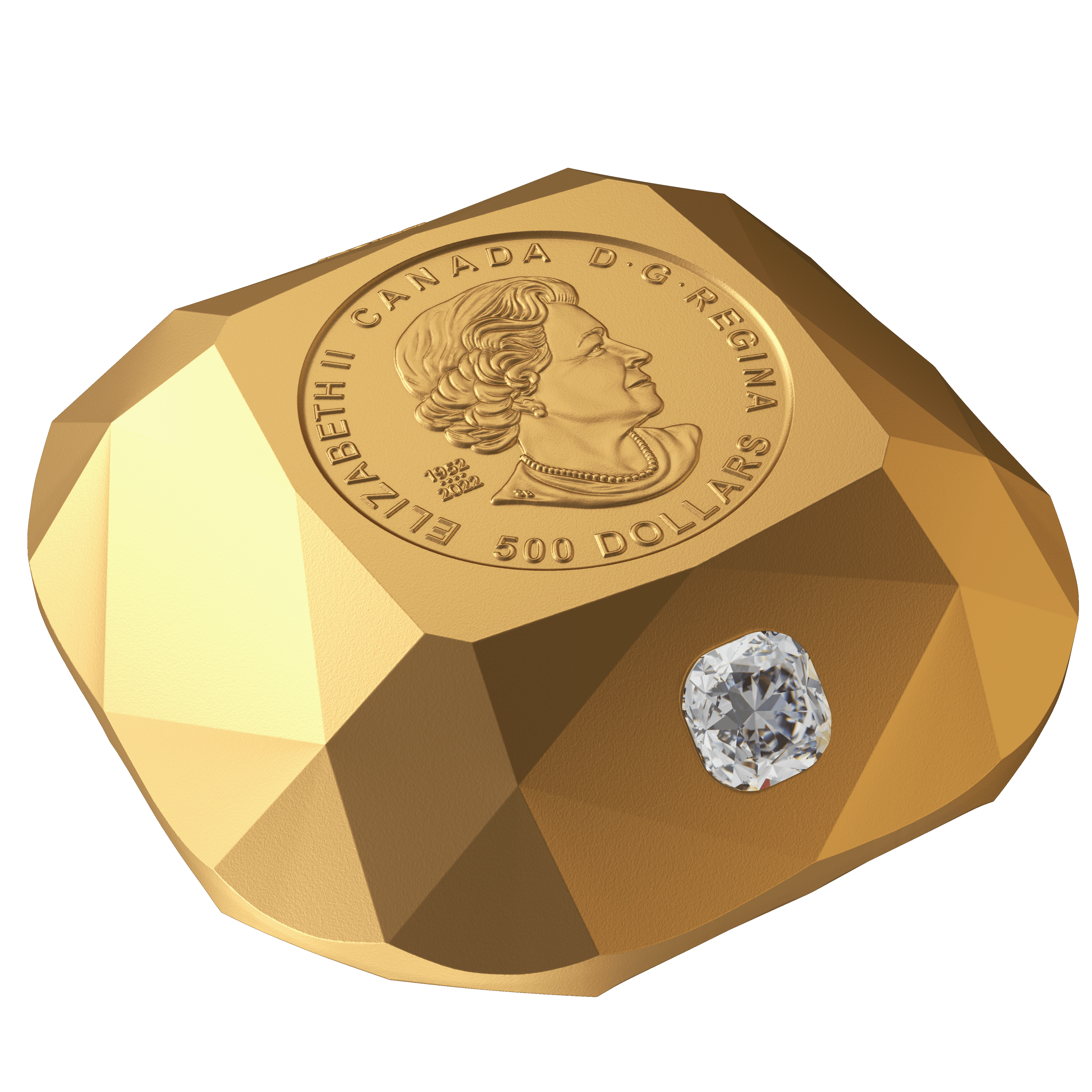 DE BEERS Ideal Cushion Diamond Pure Gold Coin $500 Canada 2024 - PARTHAVA COIN