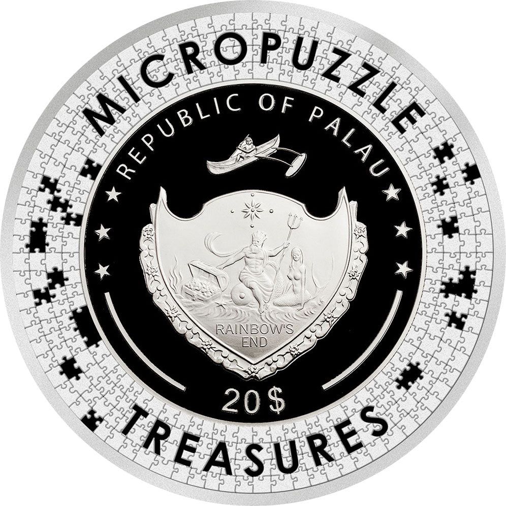 DONI TONDO Michelangelo Micropuzzle Treasures 3 Oz Silver Coin $20 Palau 2023
