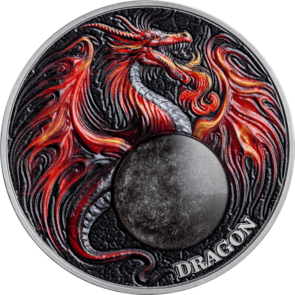 DRAGON Chronicles of Fire 2 Oz Silver Coin 10 Cedis Ghana 2024 - PARTHAVA COIN