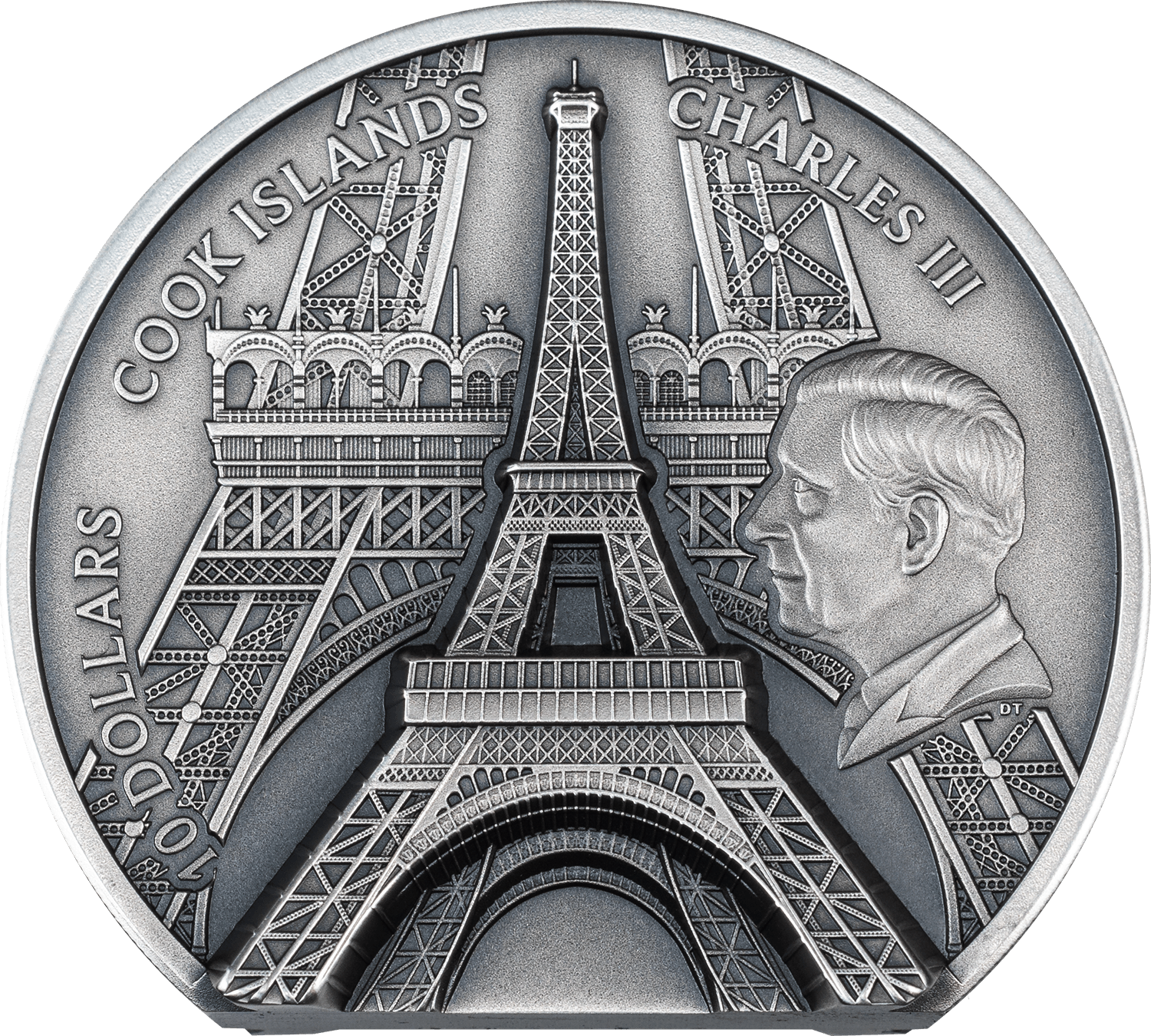 EIFFEL TOWER Historical Monuments 2 Oz Silver Coin $10 Cook Islands 2024 - PARTHAVA COIN