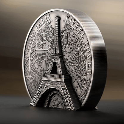 EIFFEL TOWER Historical Monuments 5 Oz Silver Coin $25 Cook Islands 2024 - PARTHAVA COIN