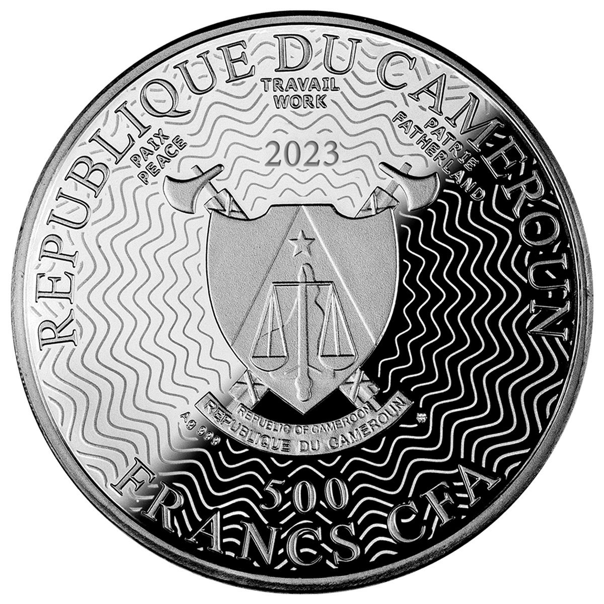ELEPHANT Lucky Charm Silver Coin 500 Francs Cameroon 2023 - PARTHAVA COIN