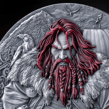 ERIK THE RED Way to Valhalla 2 Oz Silver Coin 2000 Francs Cameroon 2024 - PARTHAVA COIN